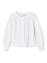 Name It Strikket Cardigan - Nmfhannah - Bright White/Hulmønster